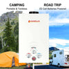 Portable Water Heater, Camplux Propane Water Heater, 2.11 GPM Tankless Gas Water Heater, On Demand Water Heater, White