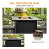 Camplux Propane Fire Pit Table, Lava Rocks, Ceramic Tabletop, 50,000 BTU Adjustable Flame, Auto Ignition