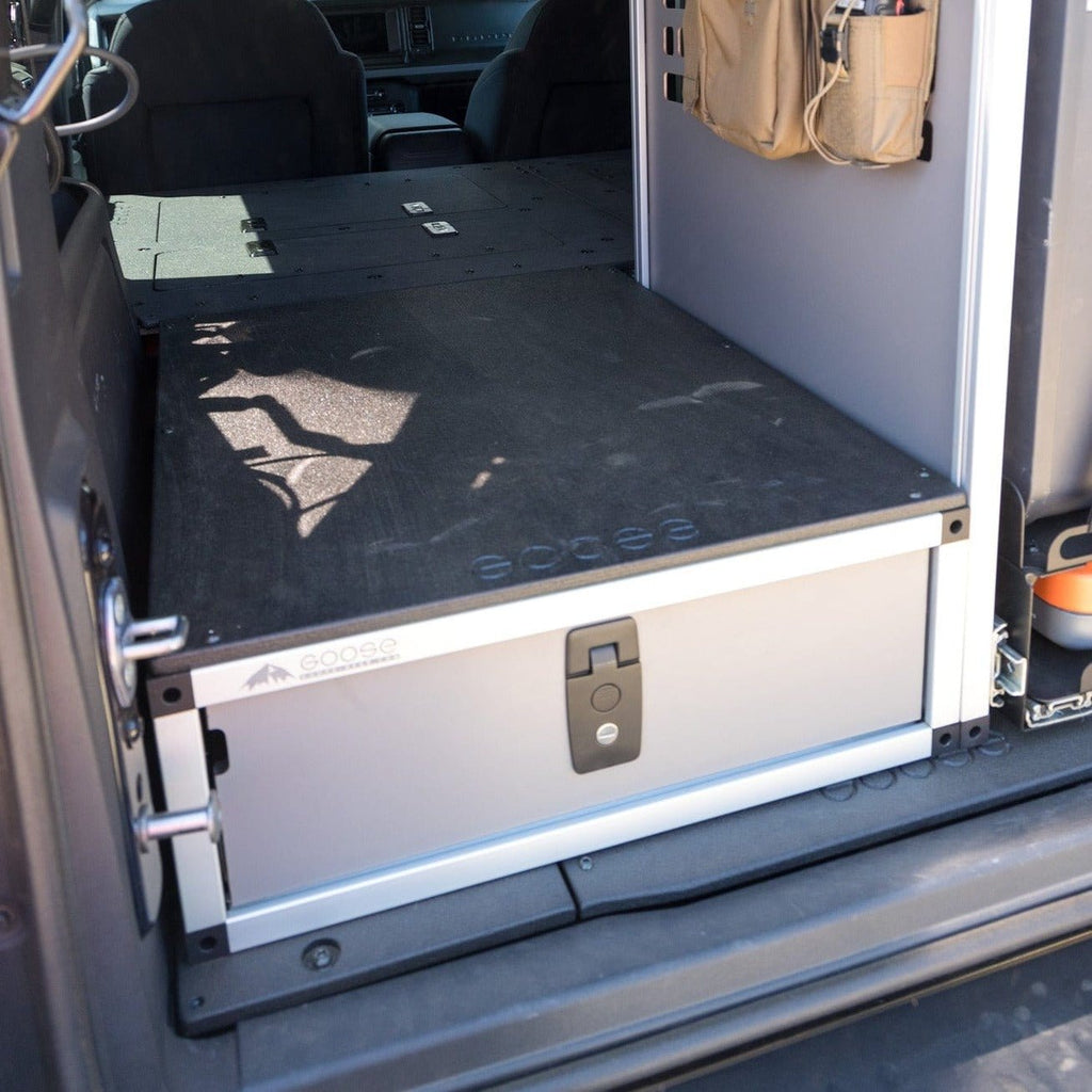 FORD BRONCO 2021-PRESENT 6TH GEN. - SINGLE DRAWER MODULE WITH TOP PLATE - 22 3/16" WIDE X 8" HIGH X 28" DEPTH