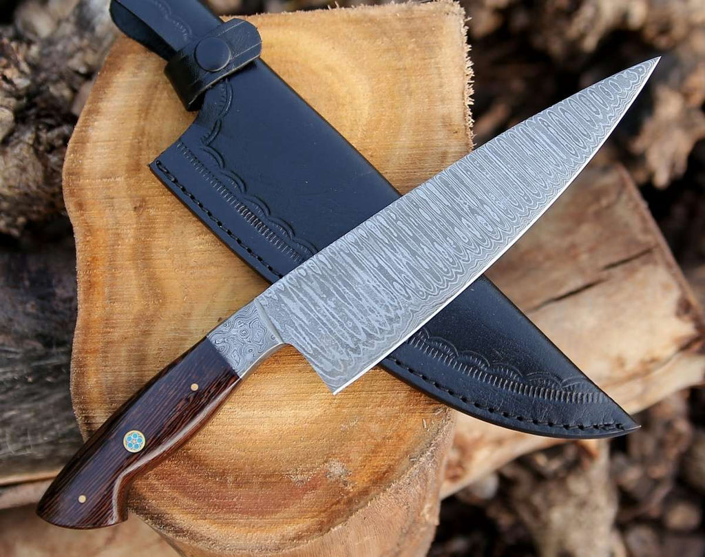 Duece Custom Chef Knife with Exotic Wenge Wood Handle