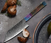 KODACHI VG10 Damascus Bunka Knife with Rosewood Burl Handle