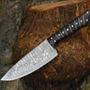 Noble 6" Damascus Chef Knife with Exotic Wenge Wood Handle & Leather Sheath