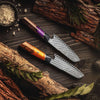 Elite Series VG10 Damascus Knife Set with Exotic Rose Wood Handle