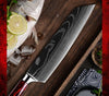 Fujin 10 Pcs Handmade Chef's Knife Damascus Pattern HC Steel Chef's Set with Sheath