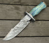 Behemoth 7.0" Damascus Steel Handmade Hunting Knife with Bone Handle