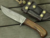 Clemence Damascus Engraved Hunting Knife with Exotic Rose Wood handle & Sheath