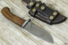 Clemence Damascus Engraved Hunting Knife with Exotic Rose Wood handle & Sheath