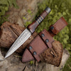 Cloud Damascus Fixed Blade Knife with Sheath