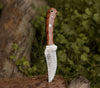 Cutlass Damascus Knife with Exotic Olive Wood Handle