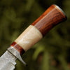 Elite Damascus Hunting Knife with Mother of Pearl & Rose Wood Handle