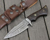 Garotte Damascus Hunting Knife with Exotic Wenge Wood Handle