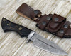 Garotte Damascus Hunting Knife with Exotic Wenge Wood Handle