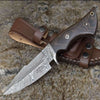 Garotte Damascus Hunting Knife with Exotic Wenge Wood Handle