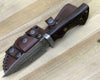 Garotte Damascus Hunting Knife with Exotic Wenge Wood Handle