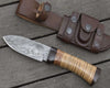 Hacker Camp knife Stacked Leather Handle