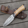 Hacker Camp knife Stacked Leather Handle