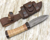 Hacker Camp knife Stacked Leather Handle