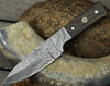 Karma Damascus Skinning Knife with Exotic Wenge Wood Handle