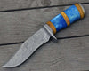 Lightbane Damascus Big Game Hunting Knife with Bone, Olive Wood Handle & Sheath