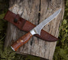 Concord Damascus Fillet Knife with Exotic Olive wood Handle