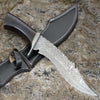 BlackOps Damascus Hunting Knife with Micarta Handle