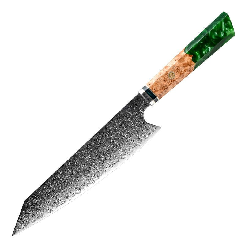 Brilliance Damascus Kiritsuke Chef's Knife with Exotic Olive Wood Handle & Sheath