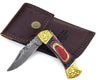 Expedition Damascus Pocket Knife with Pakka Wood Handle