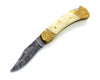 Expedition Damascus Pocket Knife with Pakka Wood Handle