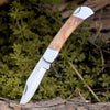 Pocket Knife with Exotic Olive Wood Handle & Sheath Personalized