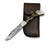 Expedition Damascus Pocket Knife with Pakka Wood Handle