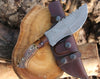 Blast Damascus Tracker Knife with Ram Horn Handle