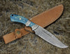 Enforcer Damascus Bowie Knife with Bone Handle