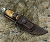 Frontier Damascus Military Knife with Exotic Olive Wood Handle