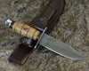 Frontier Damascus Military Knife with Exotic Olive Wood Handle