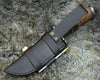 Fusion Damascus Hunting Knife with Stacked Leather handle