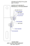 JEEP JLU 60% SEAT DELETE BRACKET 2018+